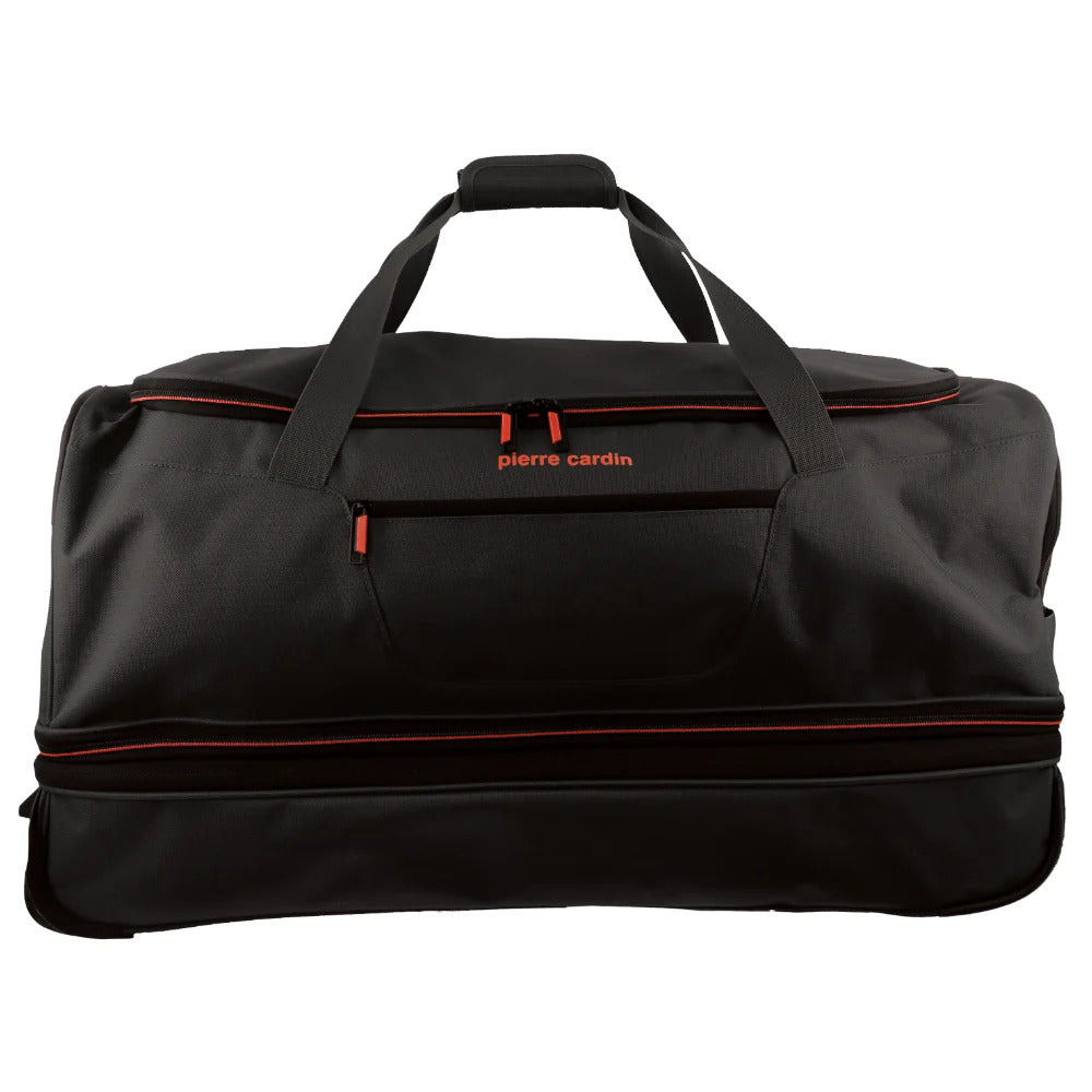 140L Pierre Cardin Trolley Bag Medium Soft Travel Luggage Wheeled Duffle - Black 4