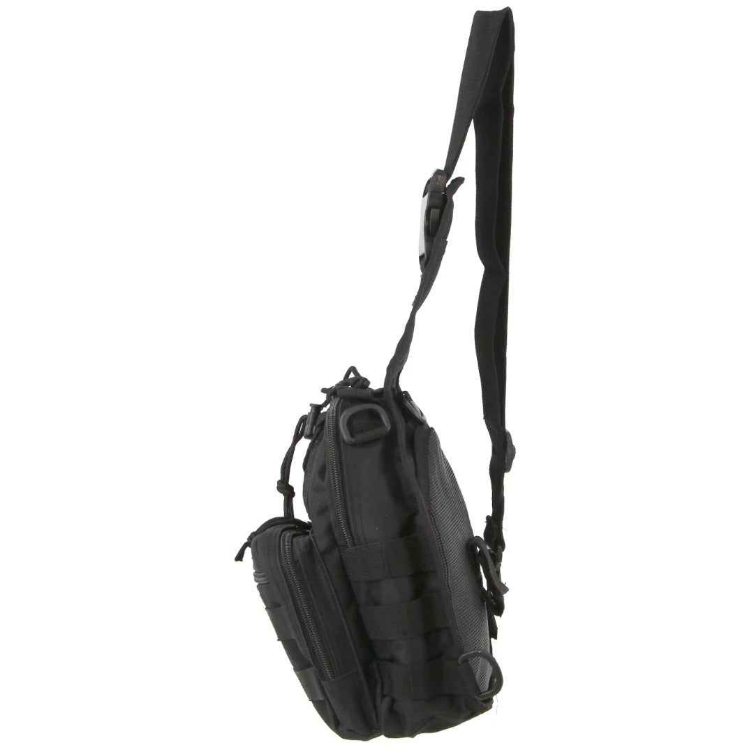 Pierre Cardin Cross Body Tactical Sling Bag Rucksack Army Style in Black 3