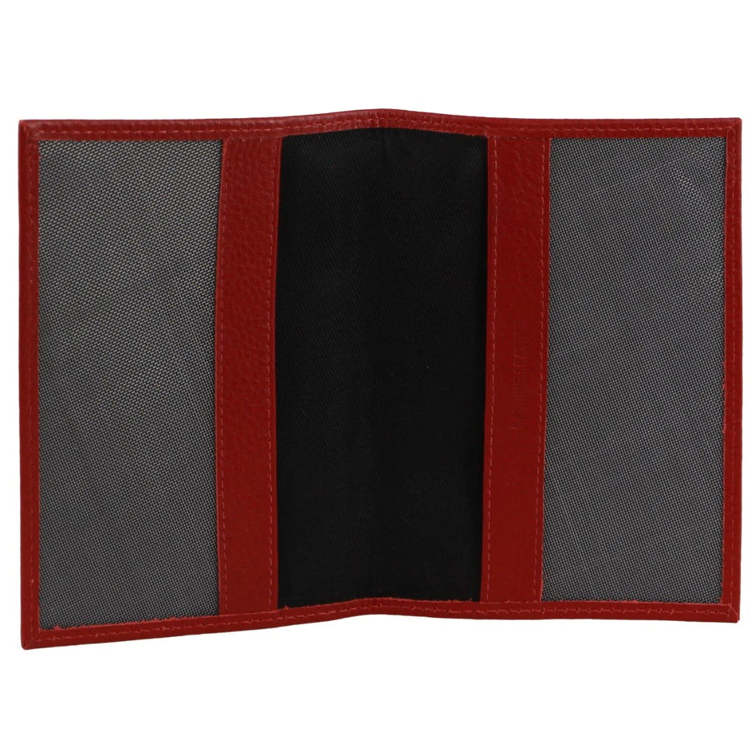 Pierre Cardin Slim Leather Passport Wallet Holder RFID Case Cover - Red 3