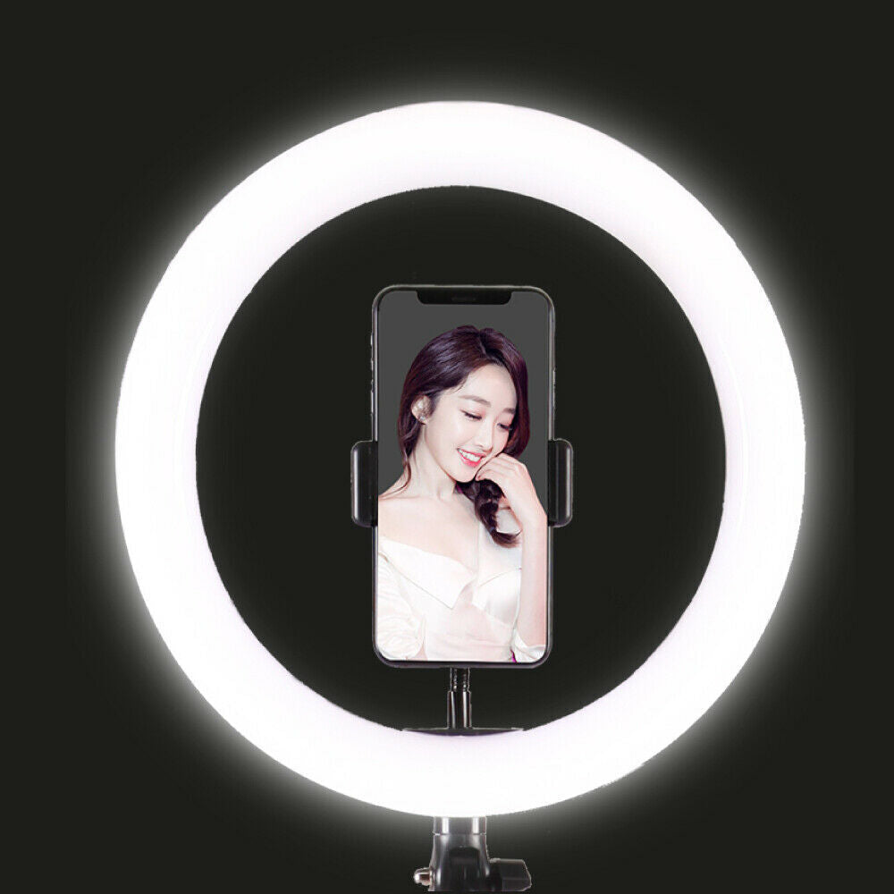 LED Selfie Ring Light with Tripod Stand & Cell Phone Holder for Live Stream/Makeup 5