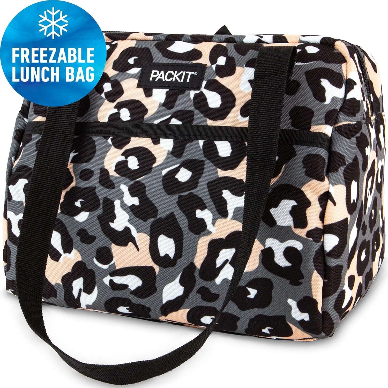 PACKIT Freezable Ice Lunch Bag Tote Food Storage Camping Travel Tiger - Wild Leopard 8