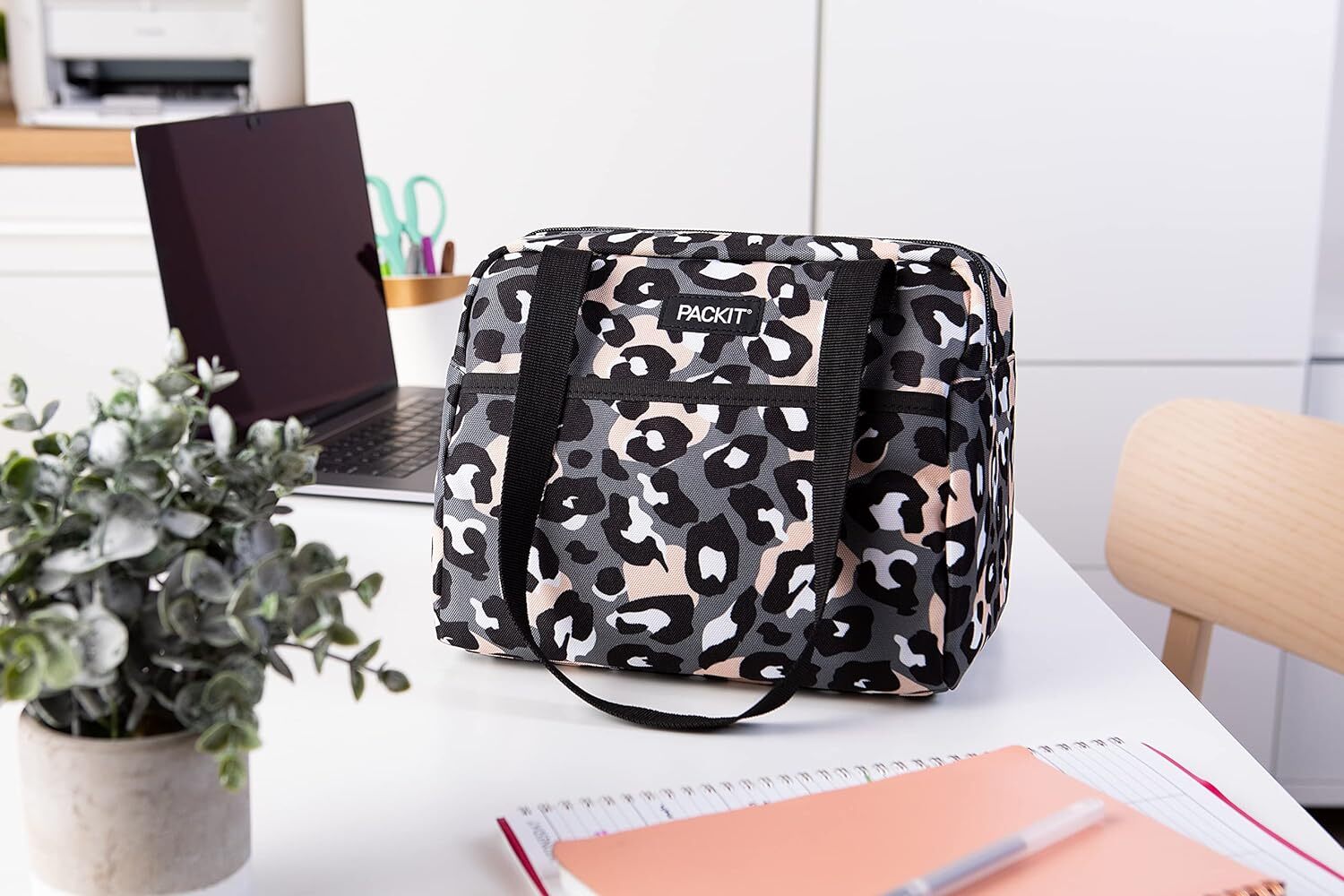 PACKIT Freezable Ice Lunch Bag Tote Food Storage Camping Travel Tiger - Wild Leopard 9