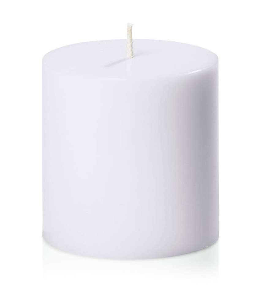 48x Premium Church Candle Pillar Candles White Unscented Lead Free 36Hrs - 7*7cm 3