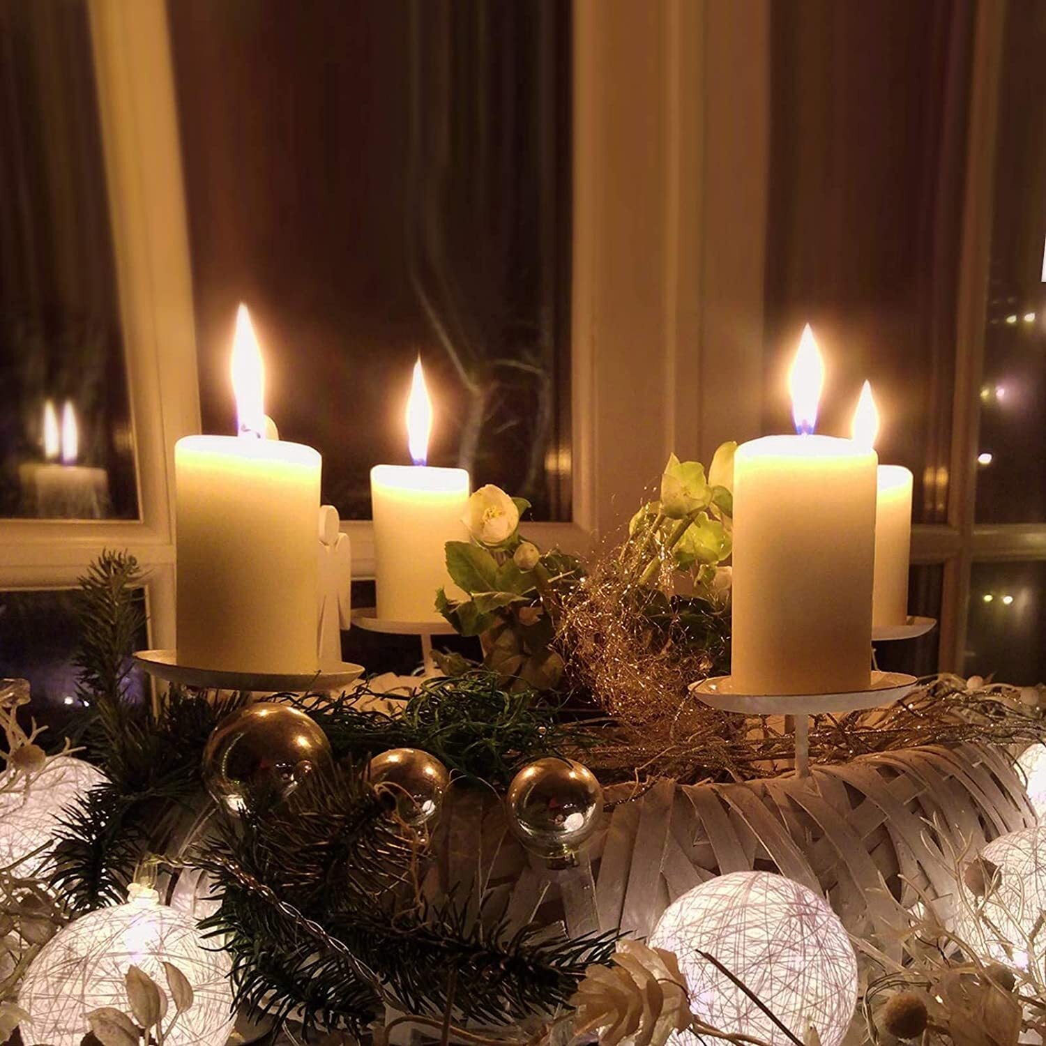 48x Premium Church Candle Pillar Candles White Unscented Lead Free 36Hrs - 7*7cm 5