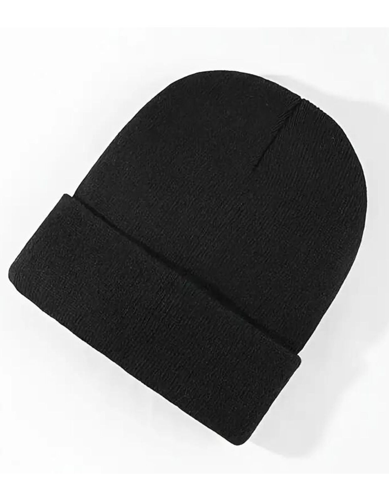 PLAIN BEANIE Unisex Mens Womens Winter Warm Hat Ski Cap Knit One Size - Black 3