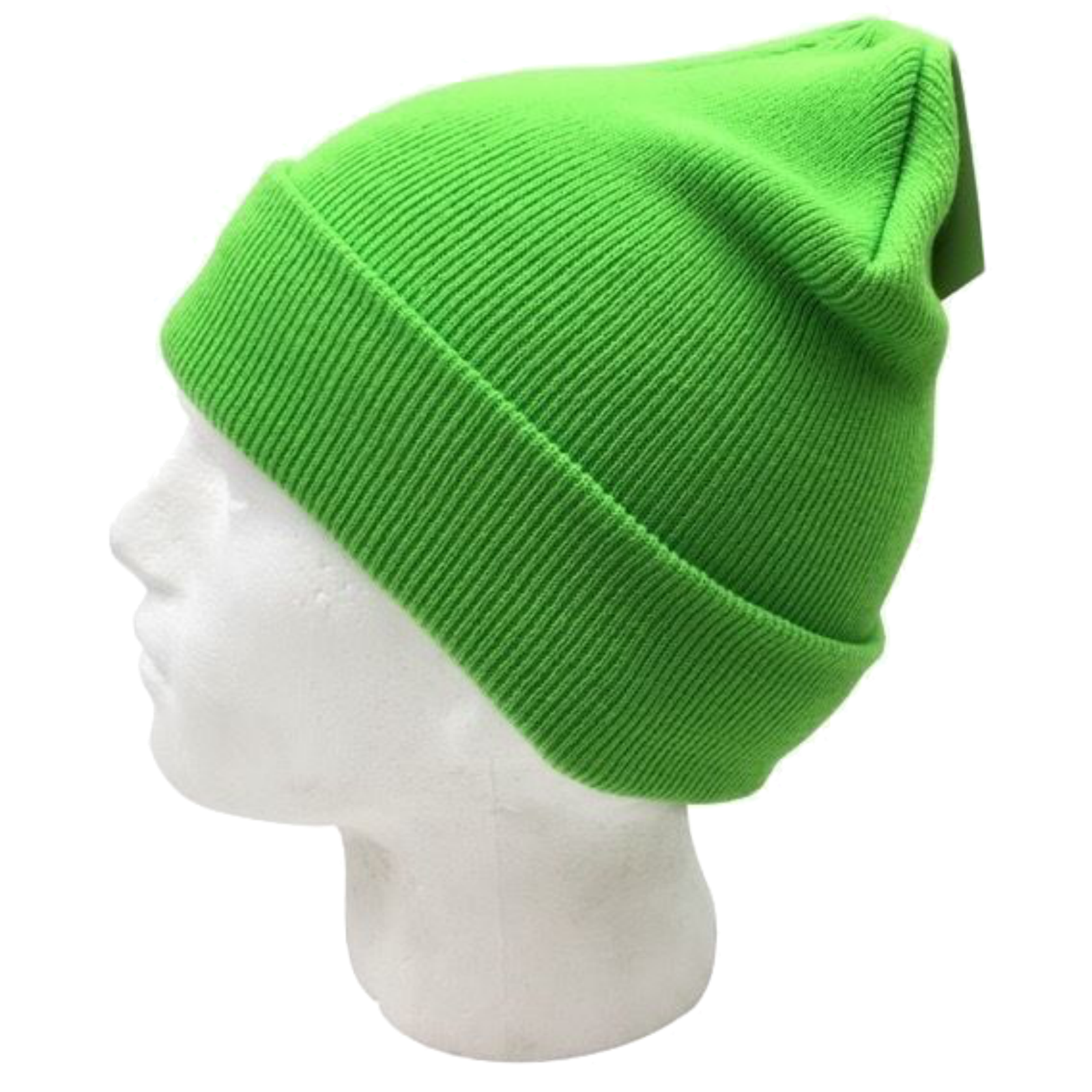 PLAIN BEANIE Unisex Mens Womens Winter Warm Hat Ski Cap Knit One Size - Fluro Green 4