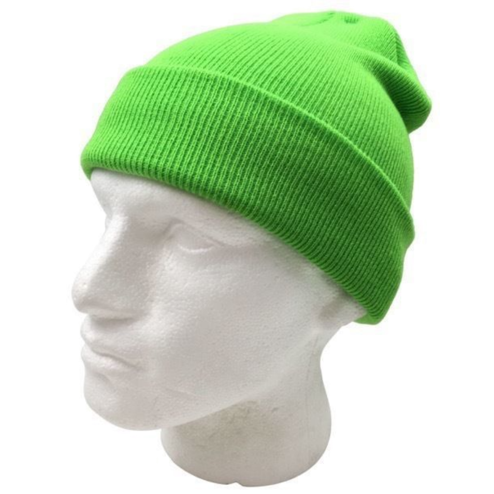 PLAIN BEANIE Unisex Mens Womens Winter Warm Hat Ski Cap Knit One Size - Fluro Green 5