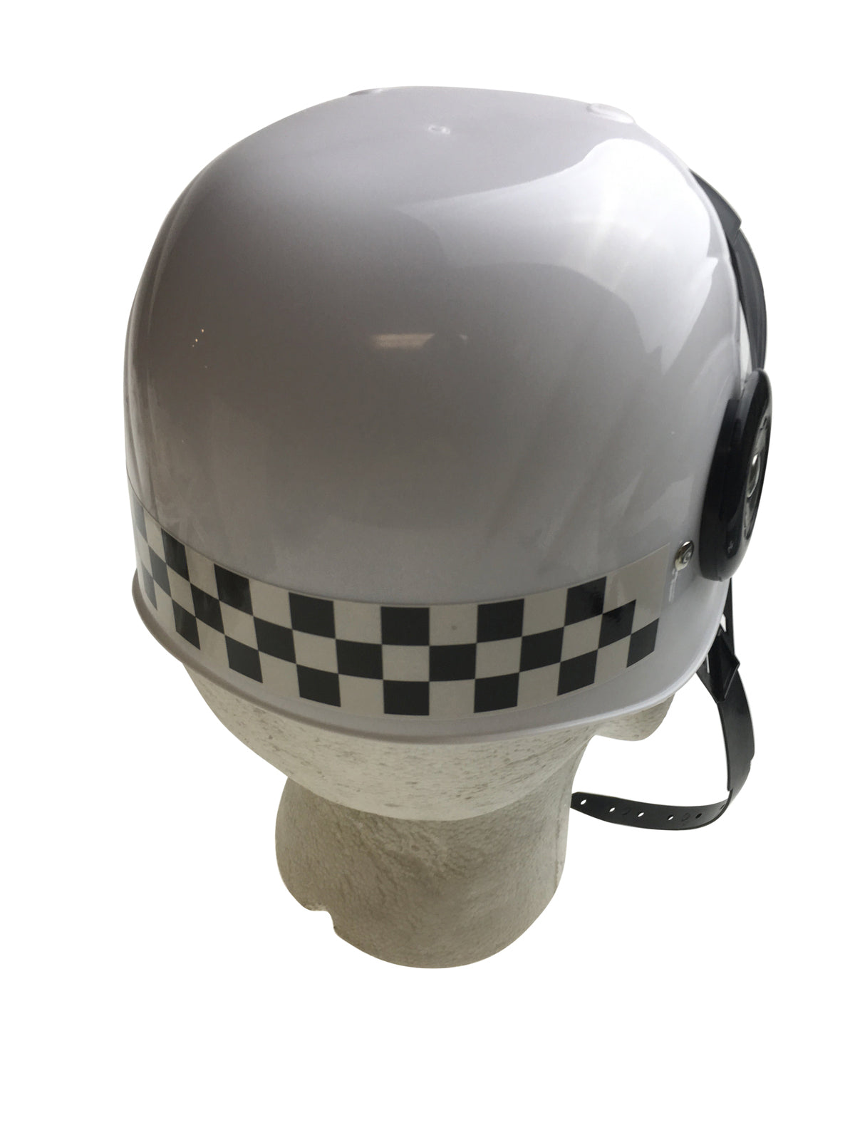 POLICE HAT Plastic Helmet Cap Costume Party w Strap Clear Visor - White 4