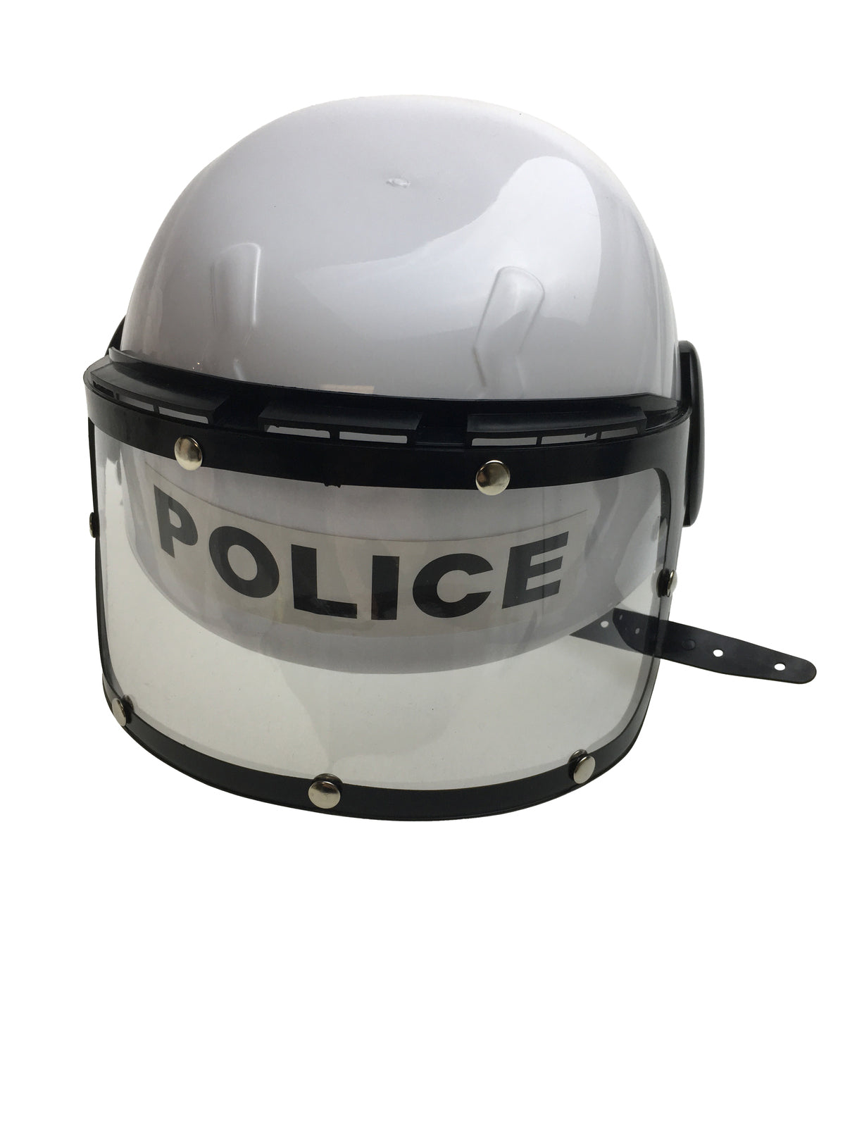 POLICE HAT Plastic Helmet Cap Costume Party w Strap Clear Visor - White 5