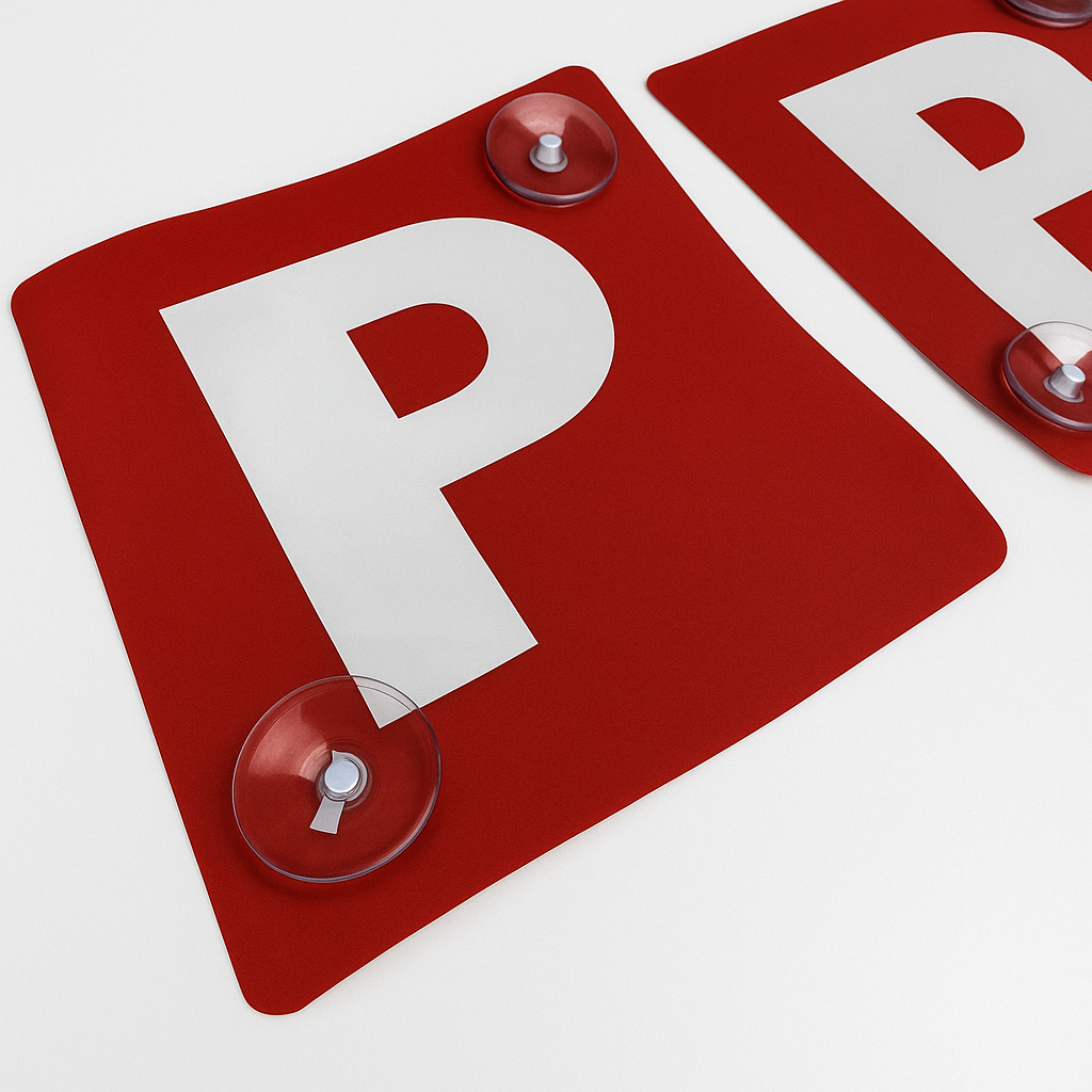 2x RED P PLATES Suction Probationary Car Window Signs for VIC/WA (Victoria & Western Australia) 3