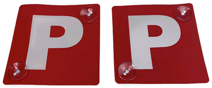 2x RED P PLATES Suction Probationary Car Window Signs for VIC/WA (Victoria & Western Australia) 4