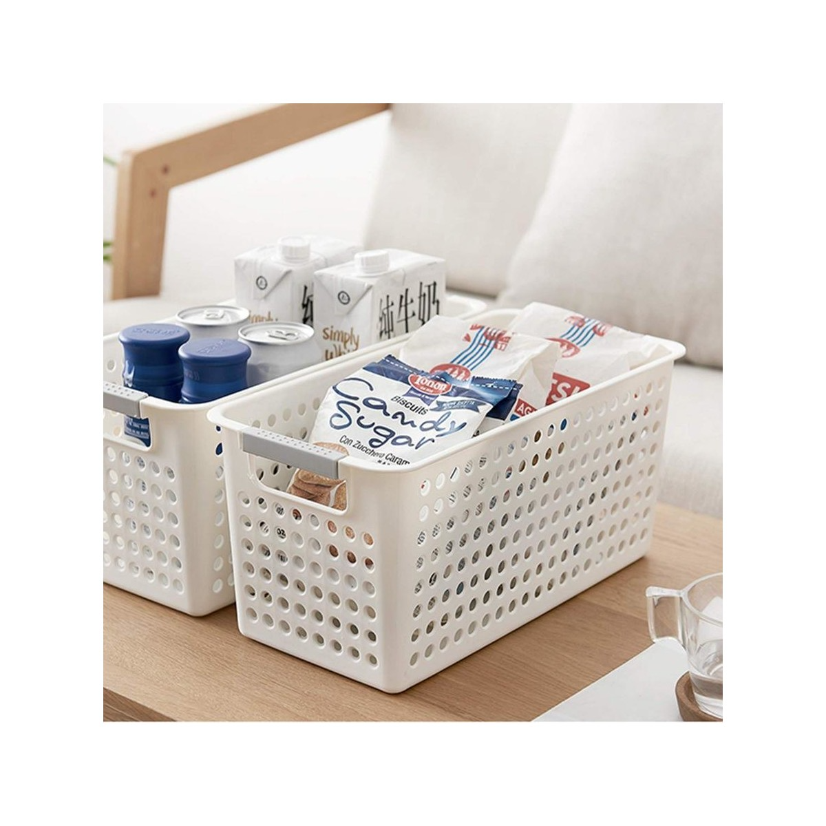 36x Premium Plastic Storage Basket Bulk w/ Grip Handles 29*13.5*12.5cm 3