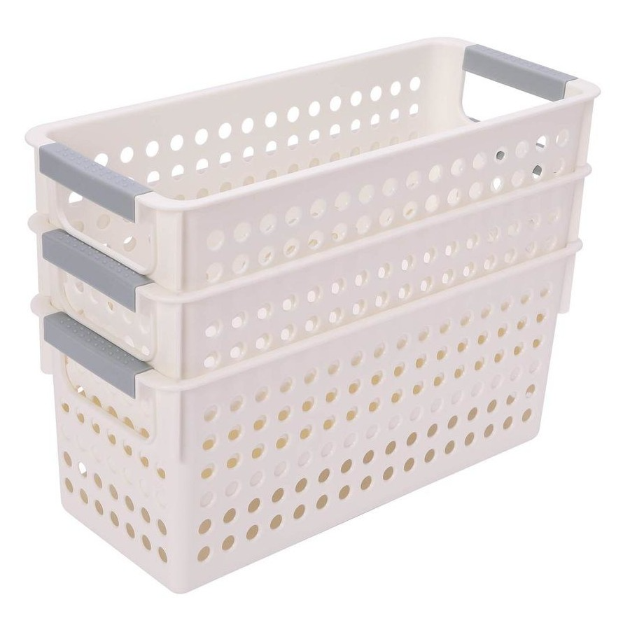 36x Premium Plastic Storage Basket Bulk w/ Grip Handles 29*13.5*12.5cm 5