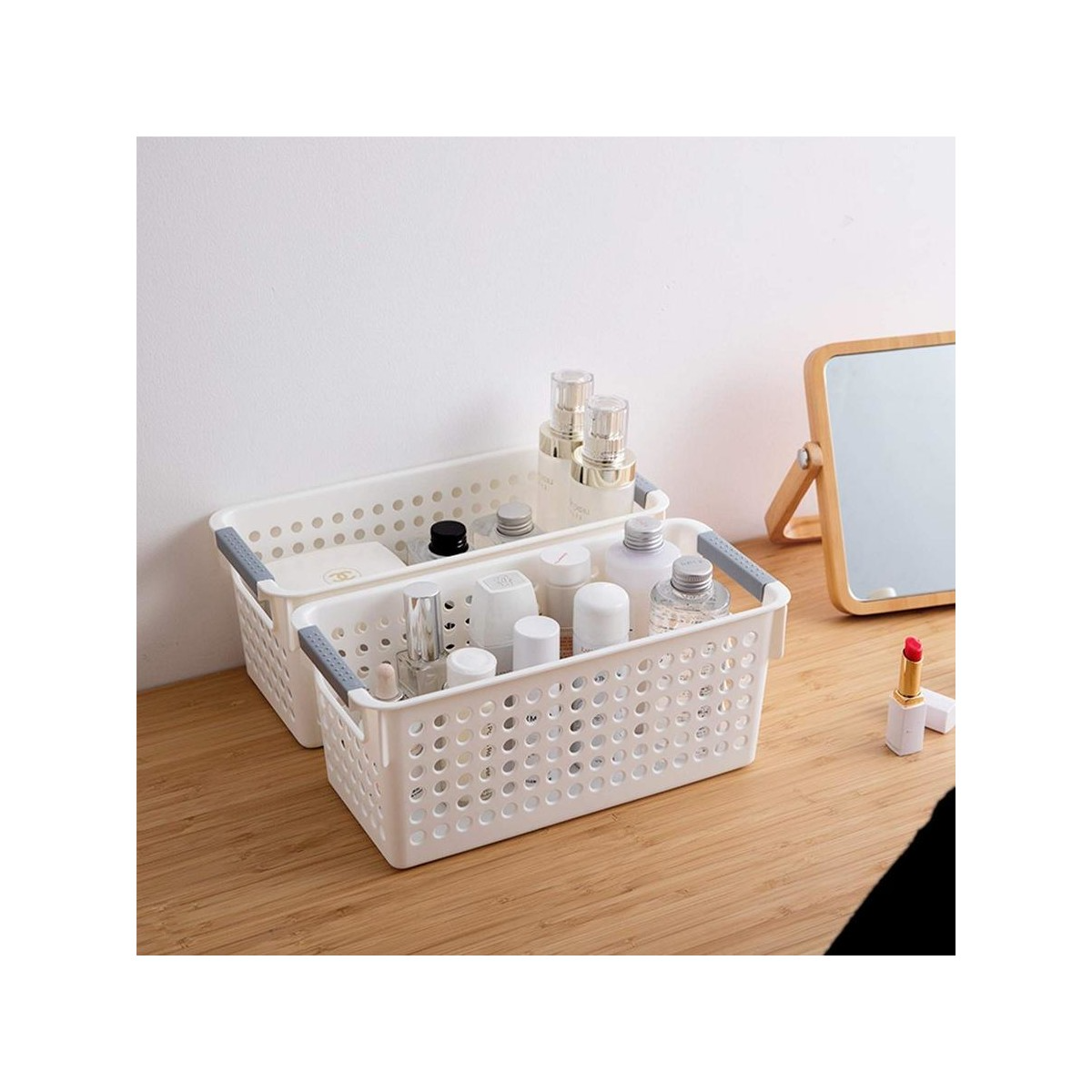 36x Premium Plastic Storage Basket Bulk w/ Grip Handles 29*13.5*12.5cm 6