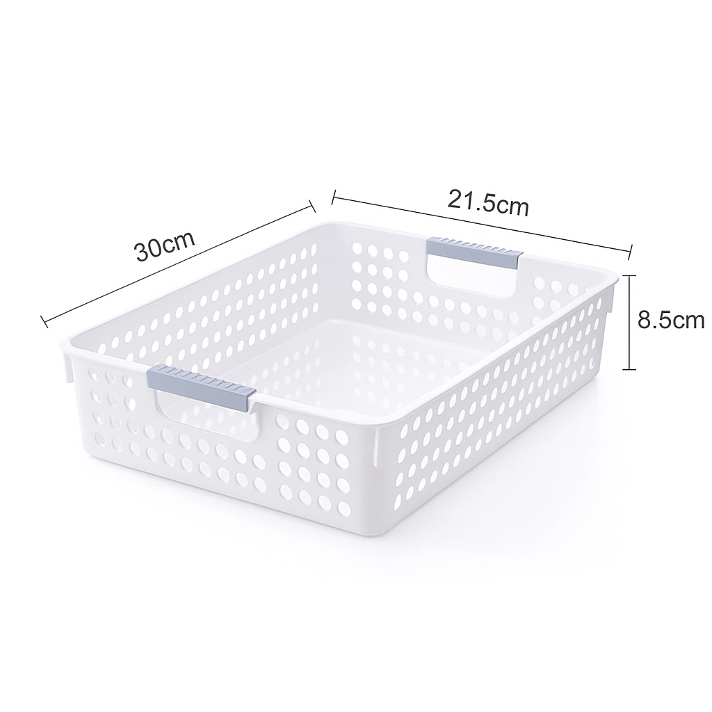 36x Premium Plastic Storage Basket Bulk w/ Grip Handles 30*21.5*8.5cm 3