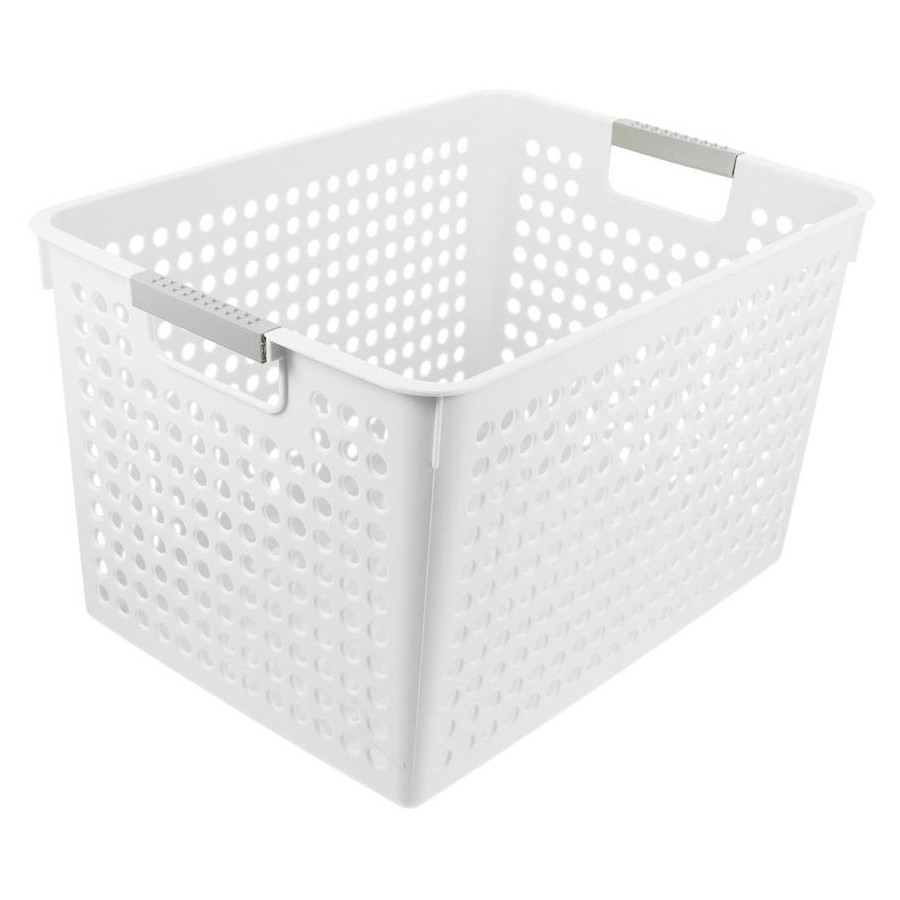 24x Premium Plastic Storage Basket Bulk w/ Grip Handles 31*22*17.8cm