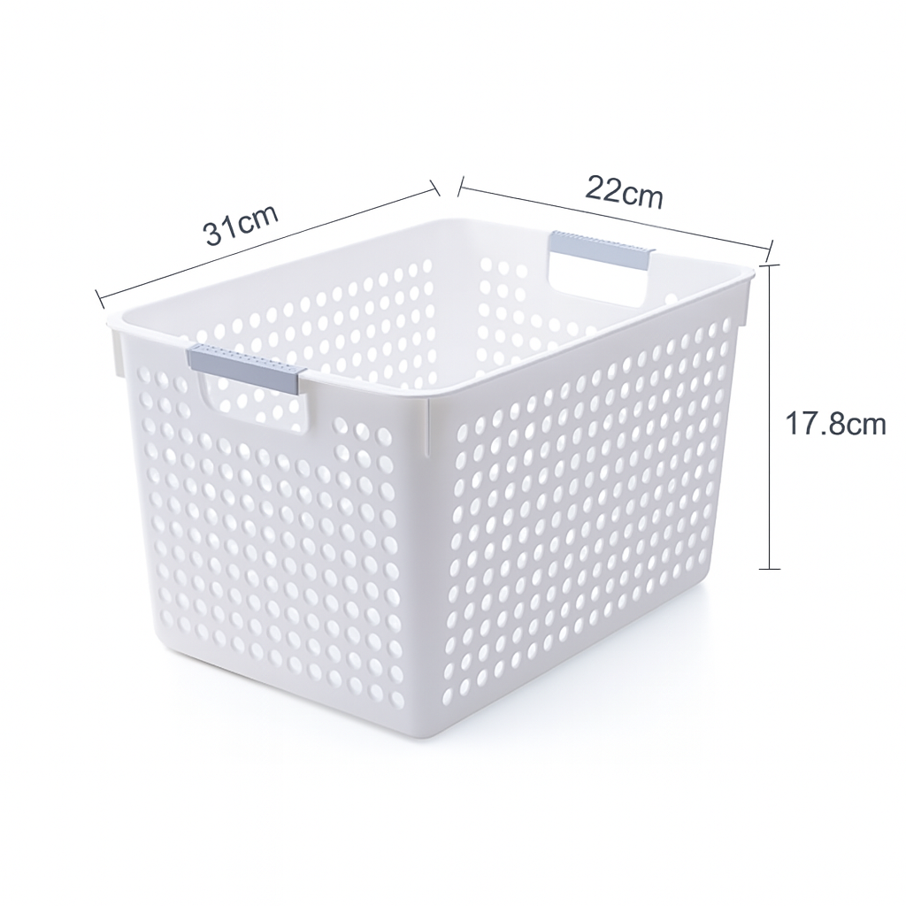24x Premium Plastic Storage Basket Bulk w/ Grip Handles 31*22*17.8cm 4