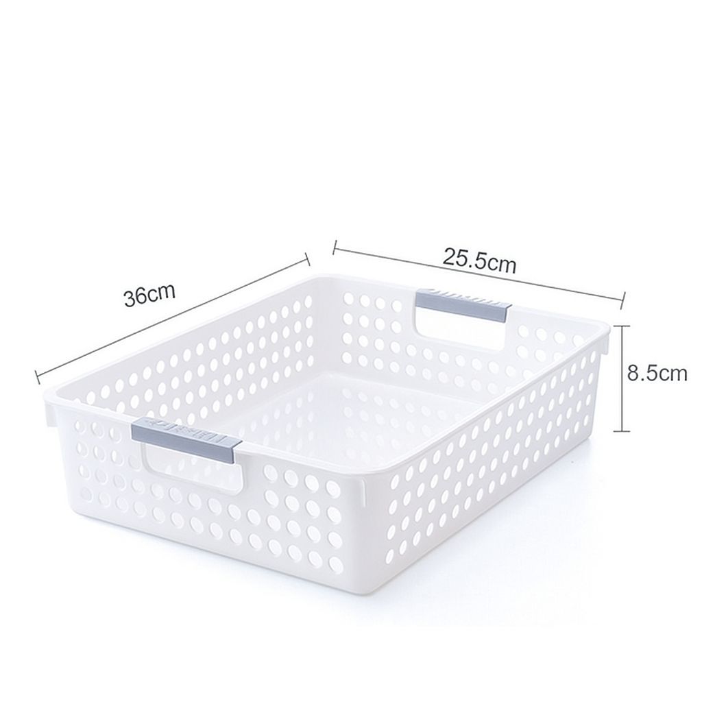 24x Premum Plastic Storage Basket Bulk w/ Grip Handles 36*25.5*8.5cm 3
