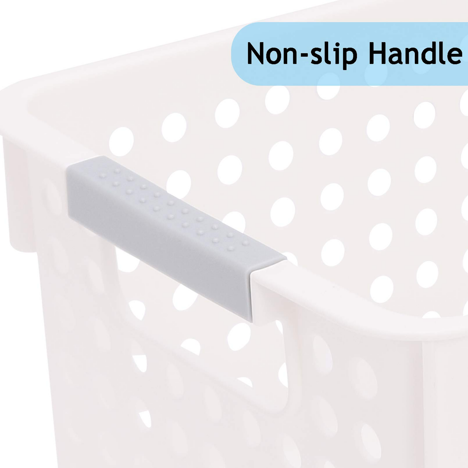 16x Premium Plastic Storage Baskets Bulk w/ Grip Handles 39.5*20.5*19.5cm 5
