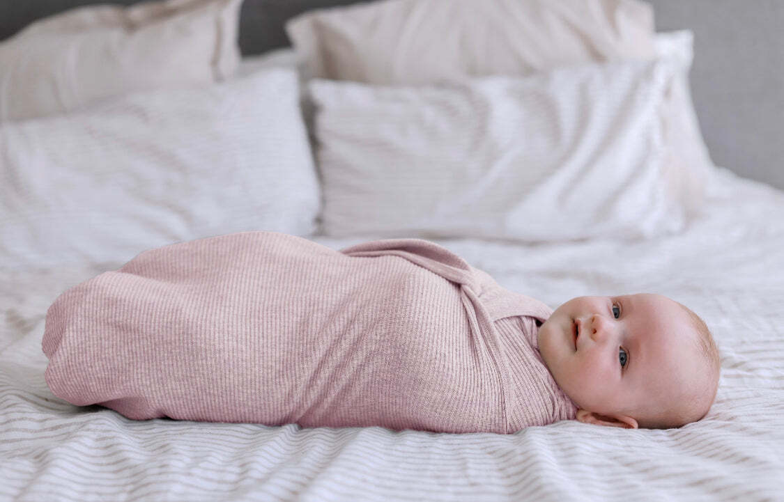 Ponchik Babies + Kids - Ribbed Swaddle Jersey Wrap - Love 6