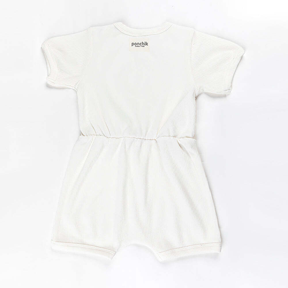 Ponchik Babies + Kids - Ribbed Cotton Romper - Daisy - 6-12 months 3