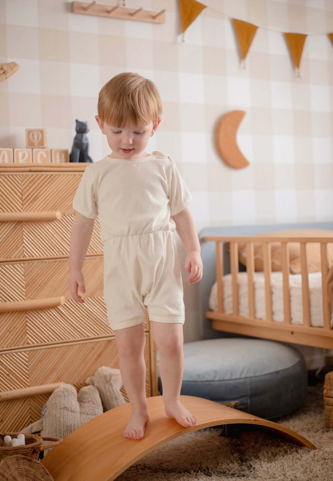 Ponchik Babies + Kids - Ribbed Cotton Romper - Daisy - 6-12 months 4