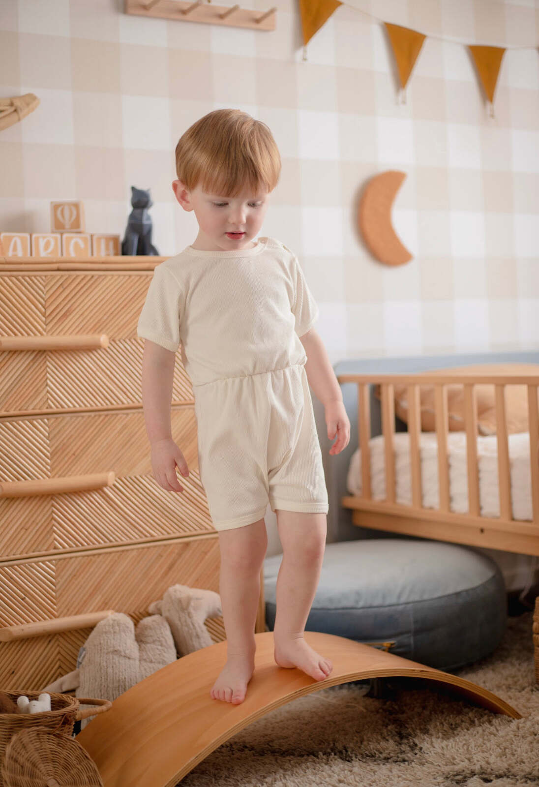 Ponchik Babies + Kids - Ribbed Cotton Romper - Daisy - 6-12 months 5