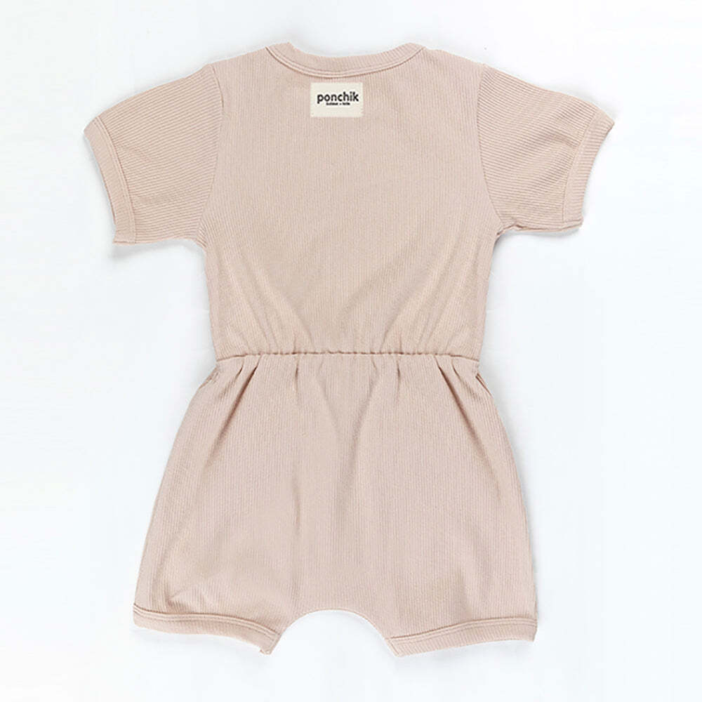 Ponchik Babies + Kids - Ribbed Cotton Romper - Sugar Cookie - 0-3 months 7