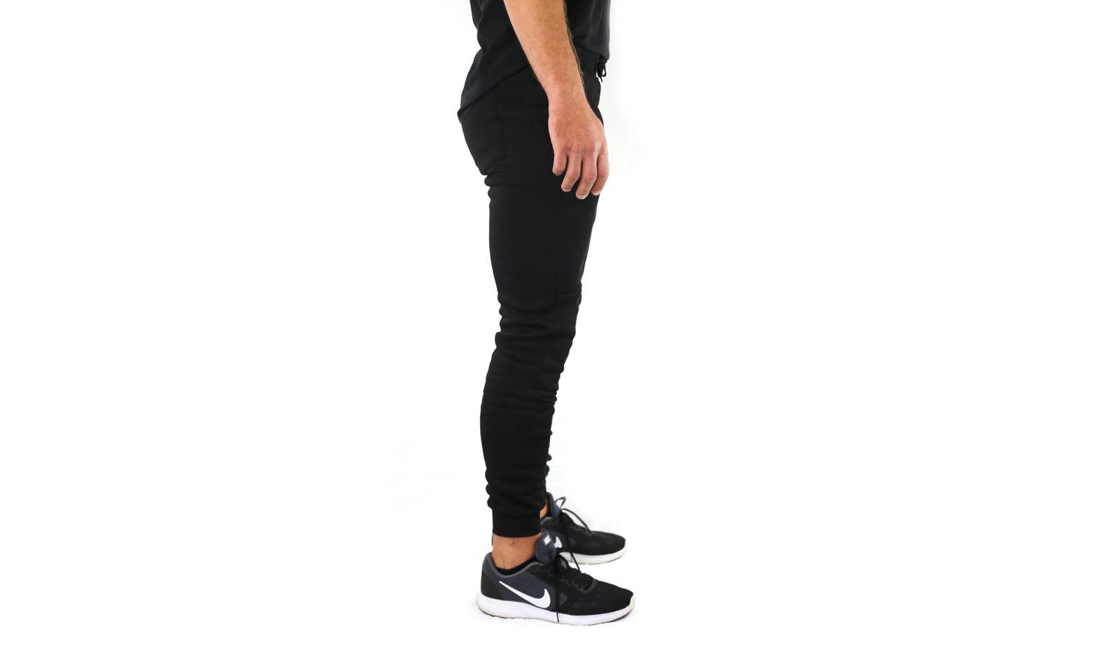 Mens Skinny Track Pants Joggers Trousers Gym Casual Sweat Cuffed Slim Trackies Fleece - Black - XL 3