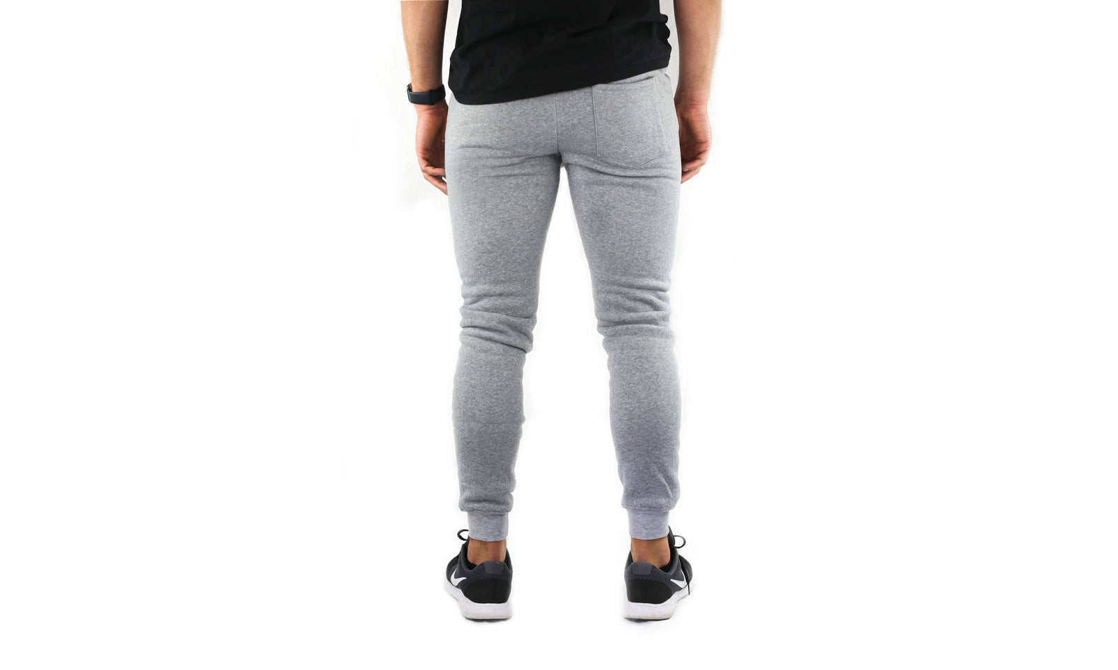 Mens Skinny Track Pants Joggers Trousers Gym Casual Sweat Cuffed Slim Trackies Fleece - Heather Grey - XXL 4