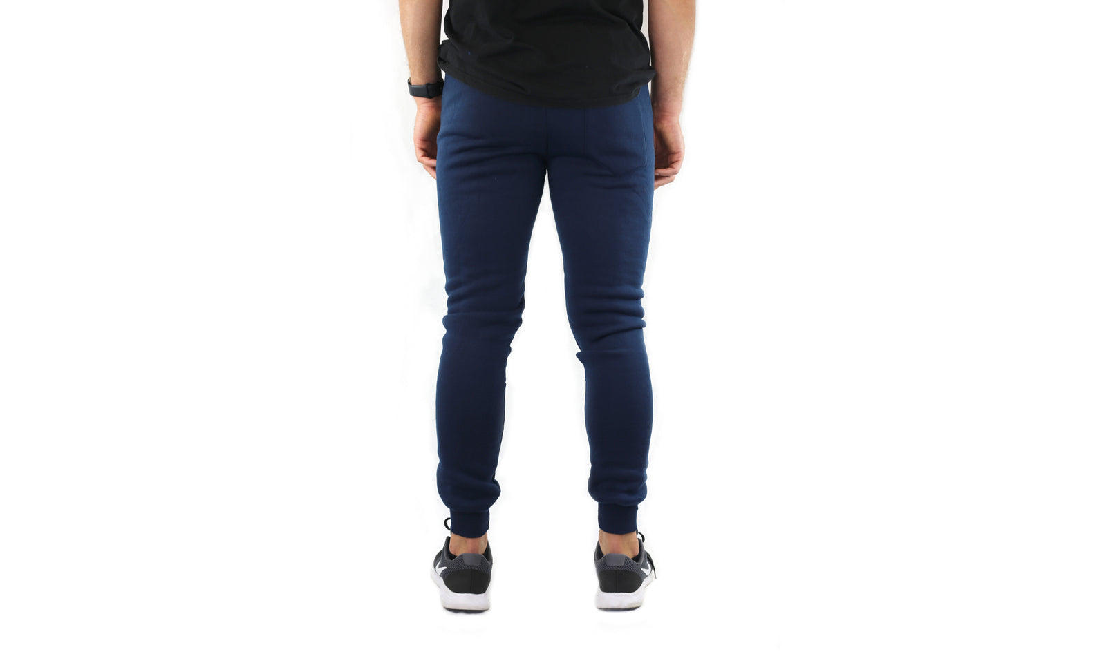 Mens Skinny Track Pants Joggers Trousers Gym Casual Sweat Cuffed Slim Trackies Fleece - Navy - M 5