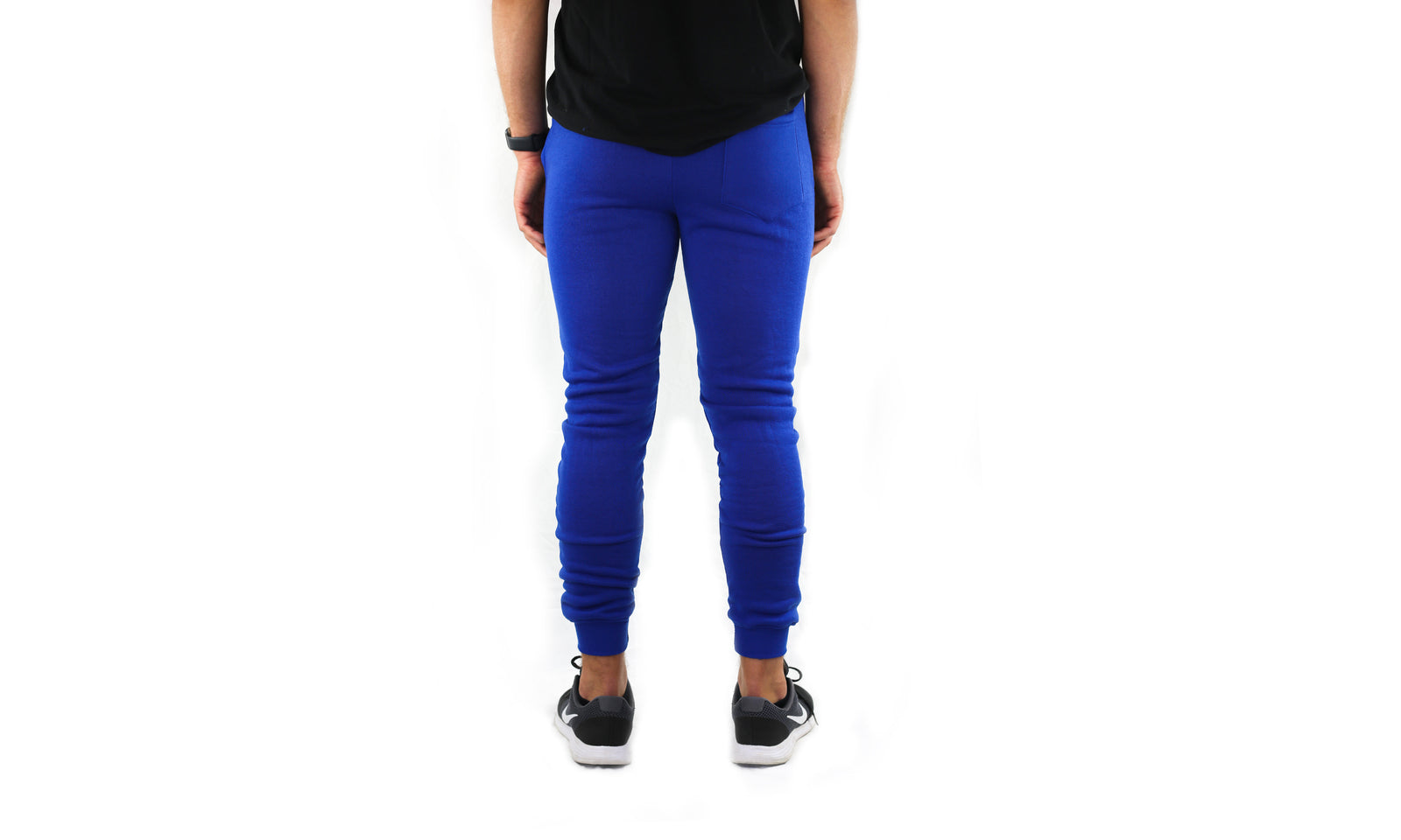 Mens Skinny Track Pants Joggers Trousers Gym Casual Sweat Cuffed Slim Trackies Fleece - Royal Blue - XXL 4