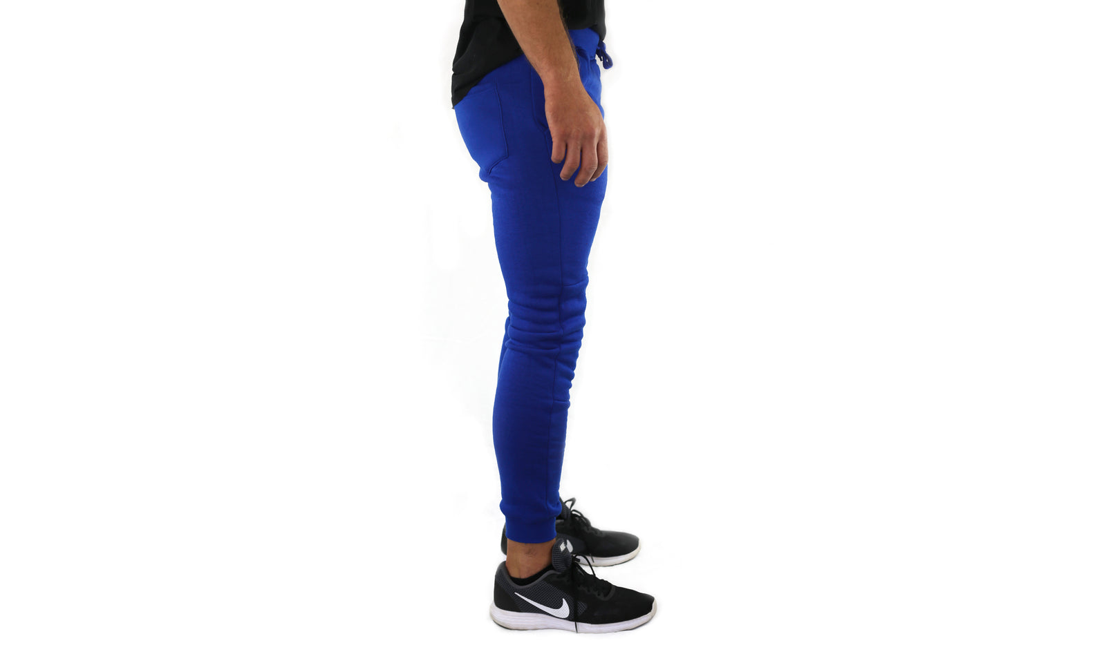 Mens Skinny Track Pants Joggers Trousers Gym Casual Sweat Cuffed Slim Trackies Fleece - Royal Blue - XXL 5