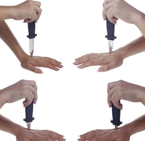 TRICKY DISAPPEARING FAKE KNIFE Prank Blade Novelty Trick Stage Toy Prop Game 3