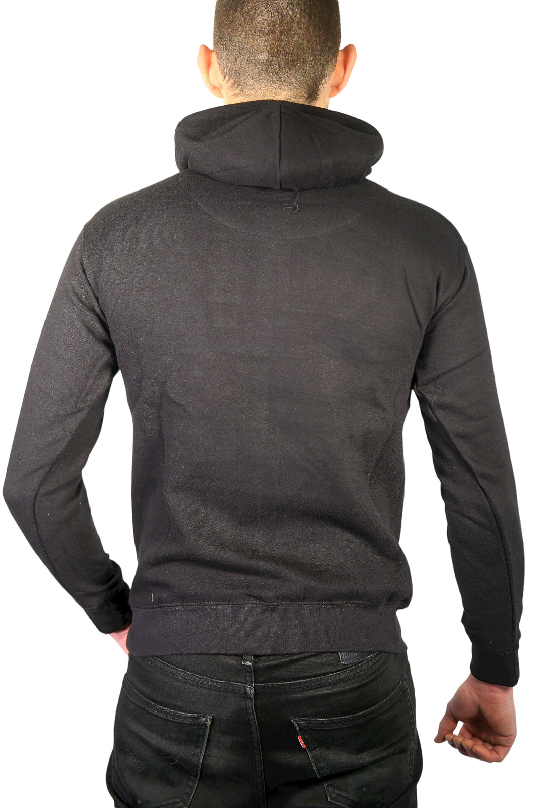 Adult Mens 100% Cotton Fleece Hoodie Jumper Pullover Sweater Warm Sweatshirt - Black - M 4