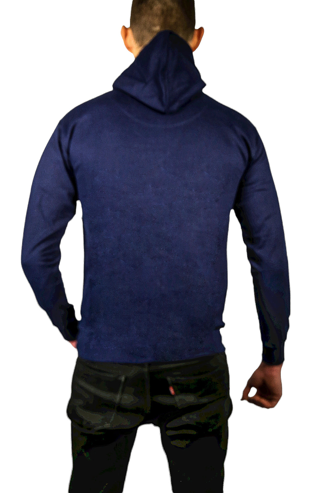 Adult Mens 100% Cotton Fleece Hoodie Jumper Pullover Sweater Warm Sweatshirt - Navy - M 4