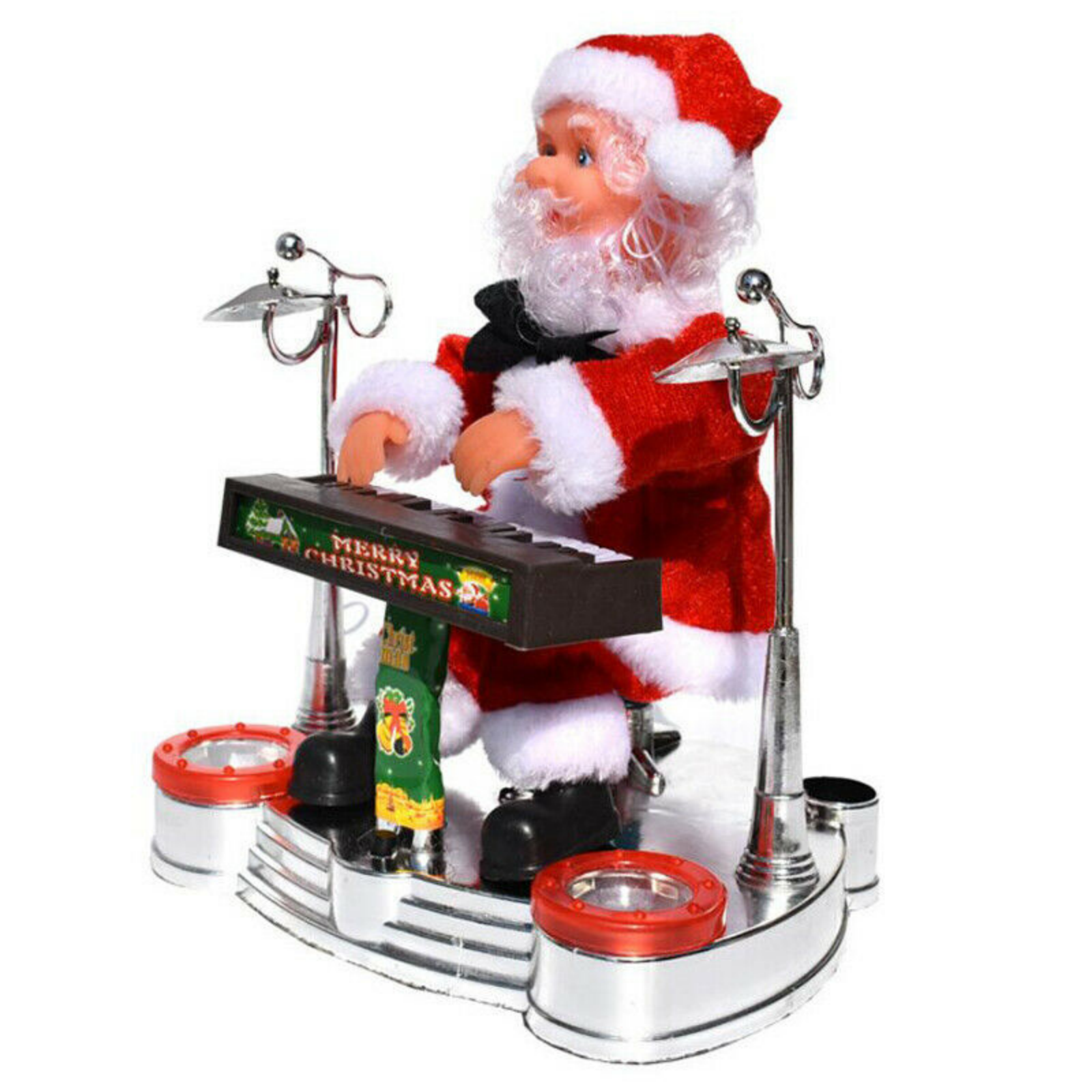 Santa Claus Playing Ornament Piano Doll Musical Electric Toy Xmas Christmas Gift 3