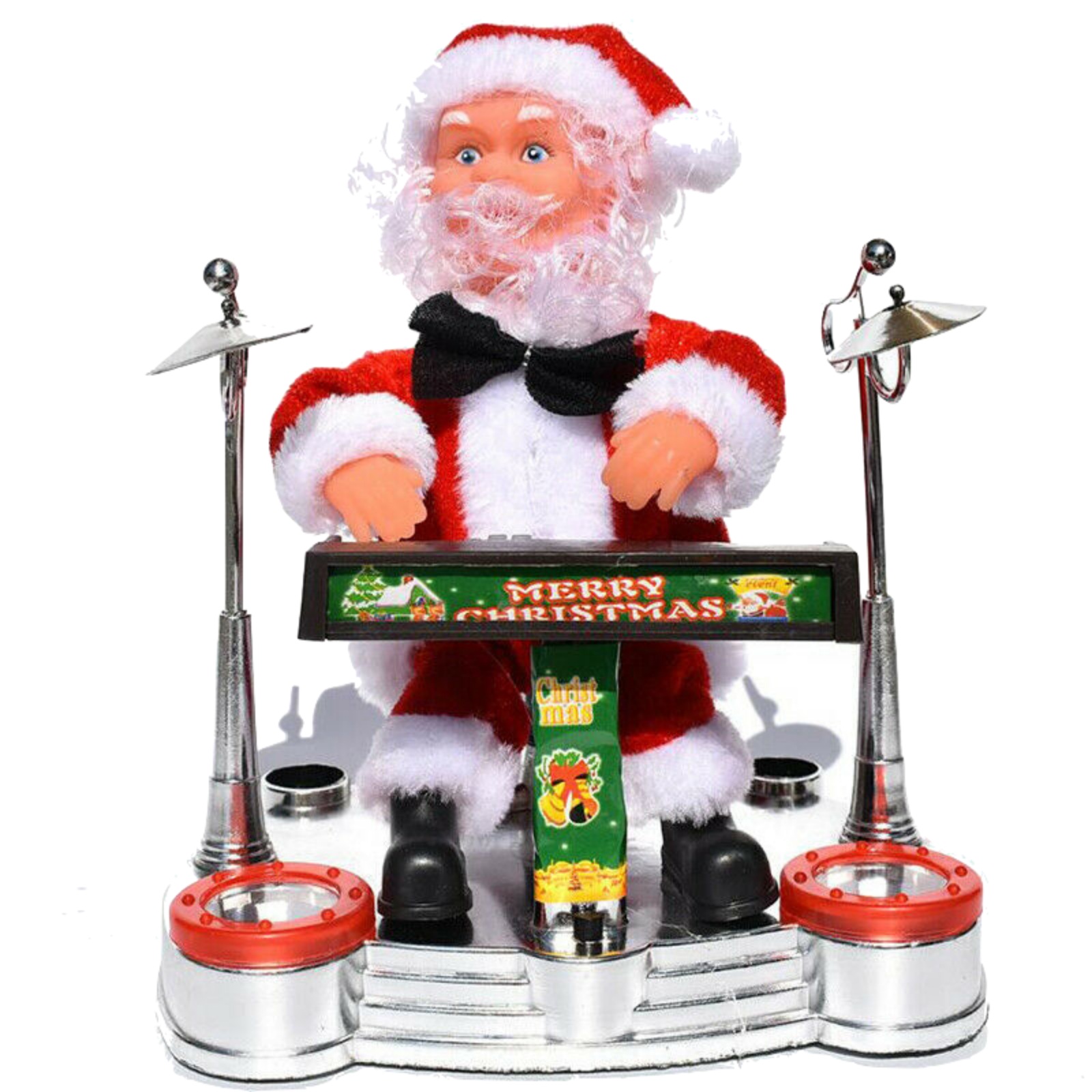 Santa Claus Playing Ornament Piano Doll Musical Electric Toy Xmas Christmas Gift 5