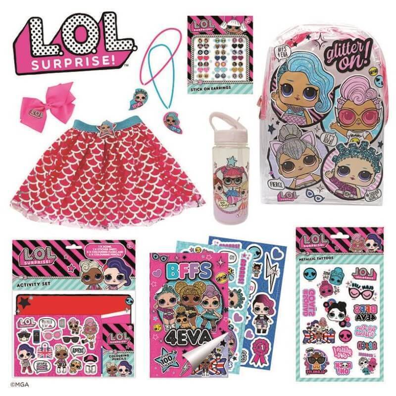 LOL Retail Showbag Backpack Necklace Skirt Earrings and More 11