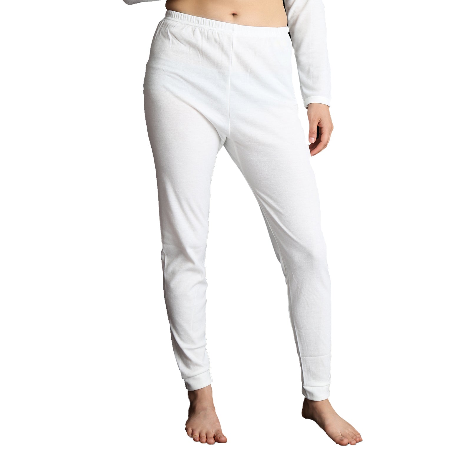 Womens Thermal Cotton Pants Long Janes John Bottoms Underwear in Beige - 20-22