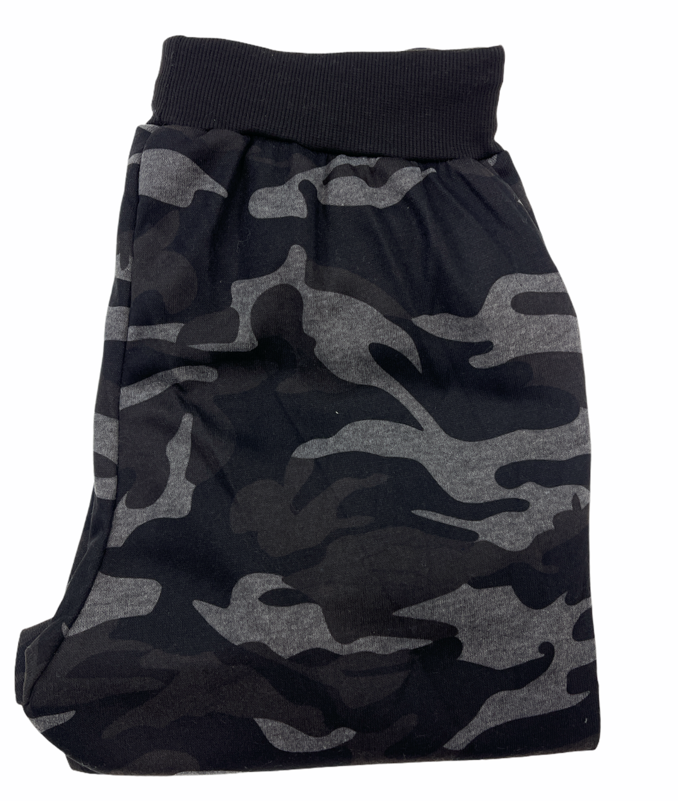 Mens Camouflage Track Pants Fleece Lined Jogger Camo Sweatpants Trackies - Black/Grey - Small/Medium (28""-32"") 6