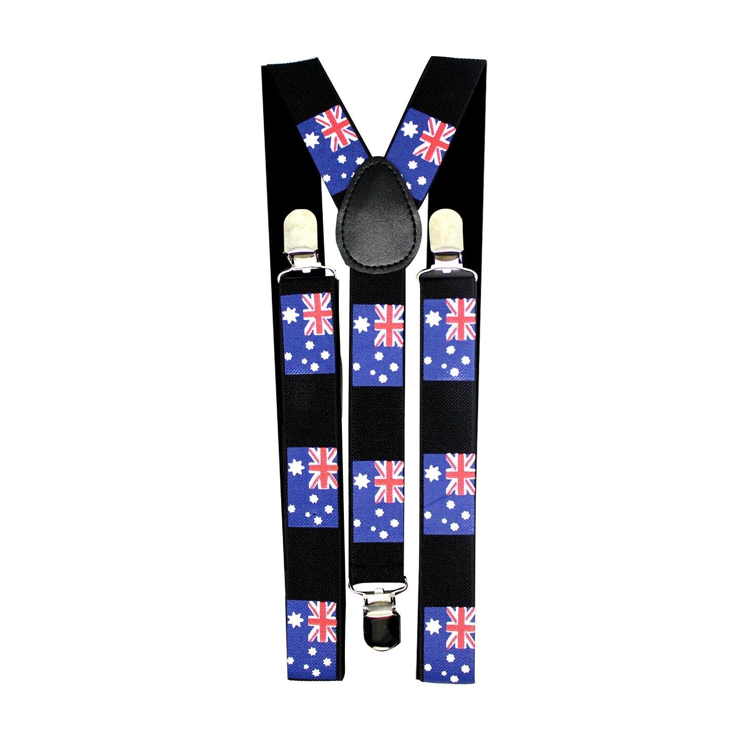 Mens Suspenders Braces Adjustable Strong Clip On Elastic Formal Wedding Slim - Australia Flag 4