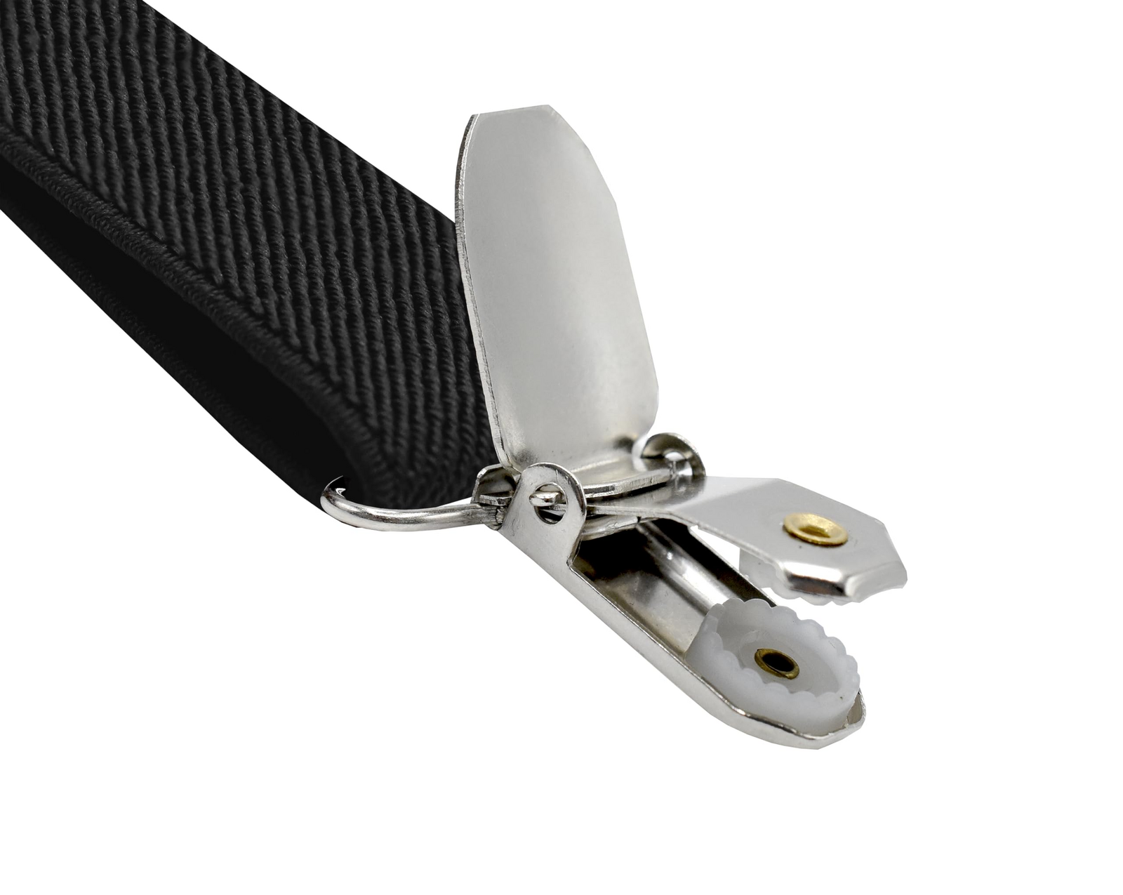 Mens Suspenders Braces Adjustable Strong Clip On Elastic Formal Wedding Slim - Black 3