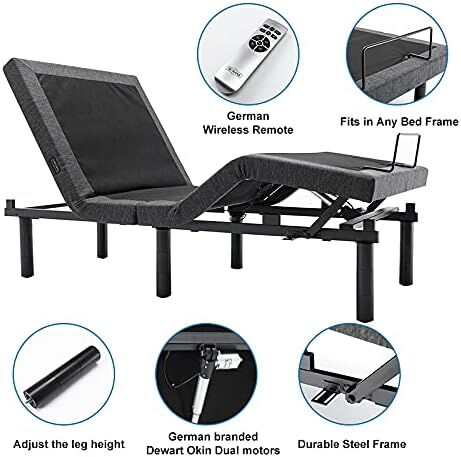 S*MAX Queen Adjustable Zero Gravity Bed Frame with Dual Motors Wireless Remote & USB Ports 7