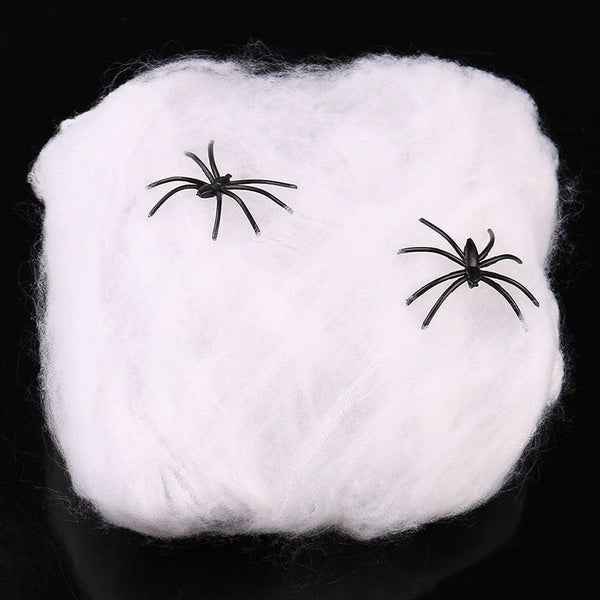 HALLOWEEN STRETCHABLE SPIDER WEB Spooky Decoration with Spiders Party Decor Ghost 4