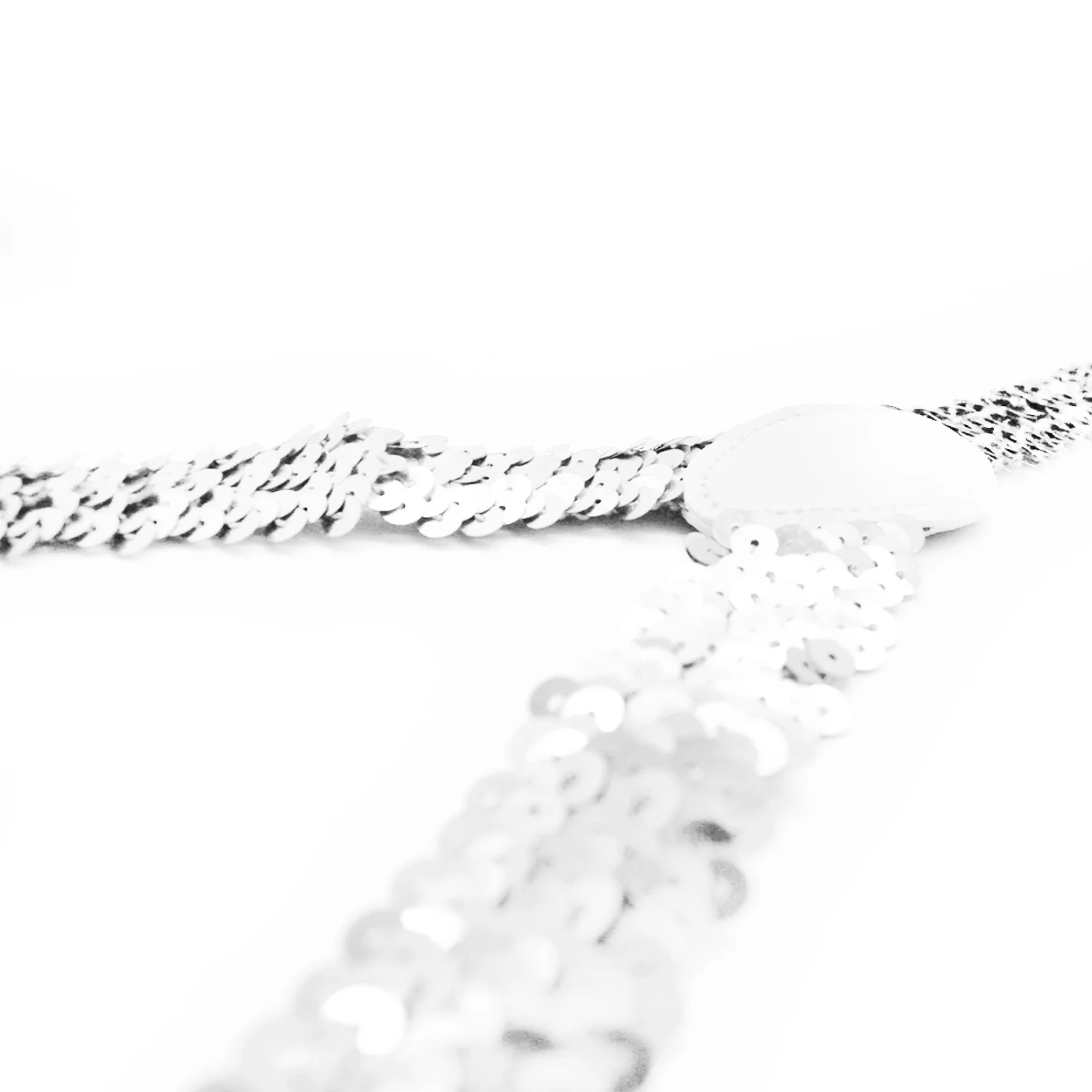 SEQUIN SUSPENDERS Unisex Adjustable Braces Clip On Elastic Y-Back  - White 3