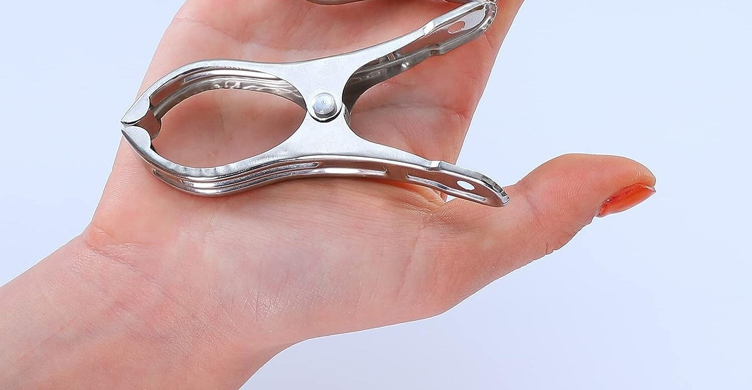 6x STAINLESS STEEL CLOTHES PEGS Laundry Clips Washing Line Clothespin 3