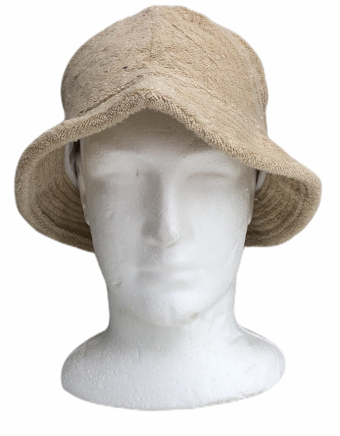 Stingy Brim Terry Towelling Bucket Hat Daggy Fishing Camping Lad Cap 100% COTTON - Beige - S/M 3