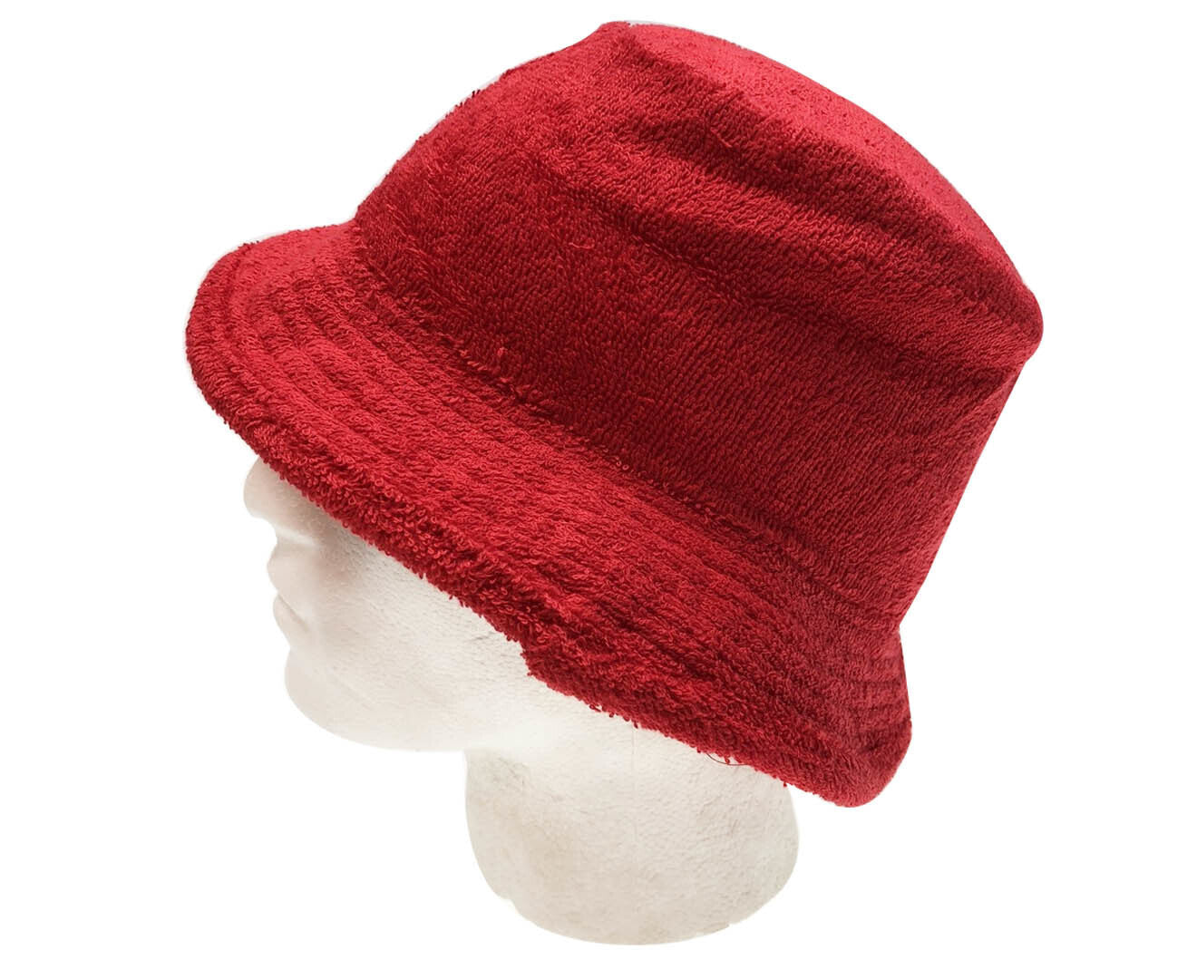 Stingy Brim Terry Towelling Bucket Hat Daggy Fishing Camping Lad Cap 100% COTTON - Red - XXL 4