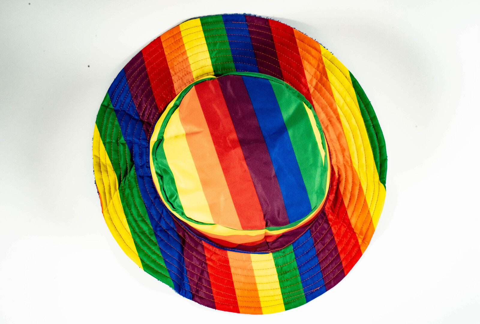Stingy Brim Terry Towelling Bucket Hat Daggy Fishing Camping Lad Cap 100% COTTON - Rainbow/Blue - L/XL (58-59cm) 3